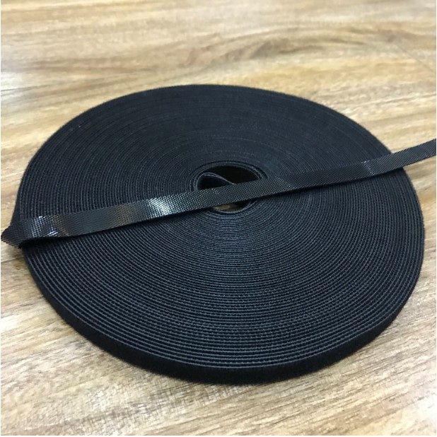 Băng Dán Dính Hai Mặt Velcro Brand One Wrap Cable Tie Continuous Roll For Hệ Thống Mạng Viễn Thông 10mm x 20m Black Fiber Optic Network Ethernet Patch Cord Cable Length 20M