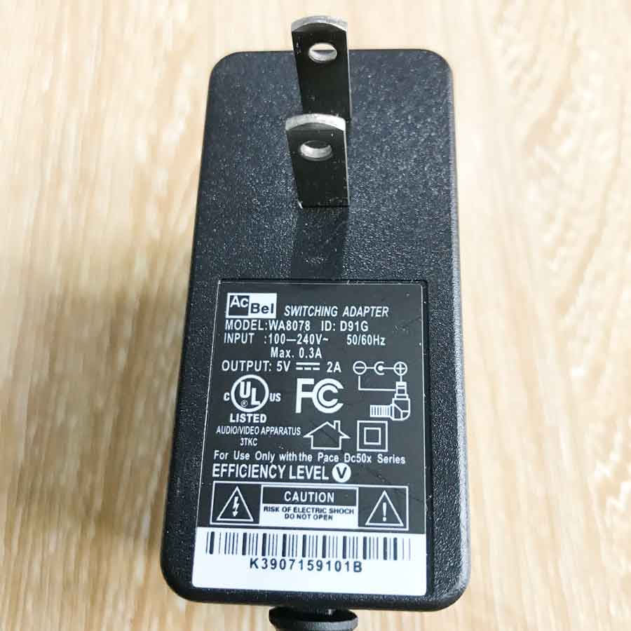 Chuyển nguồn Adapter AcBel WA8078/D91G 5V2A Connector Size 5.5mm² x 2.5mm²