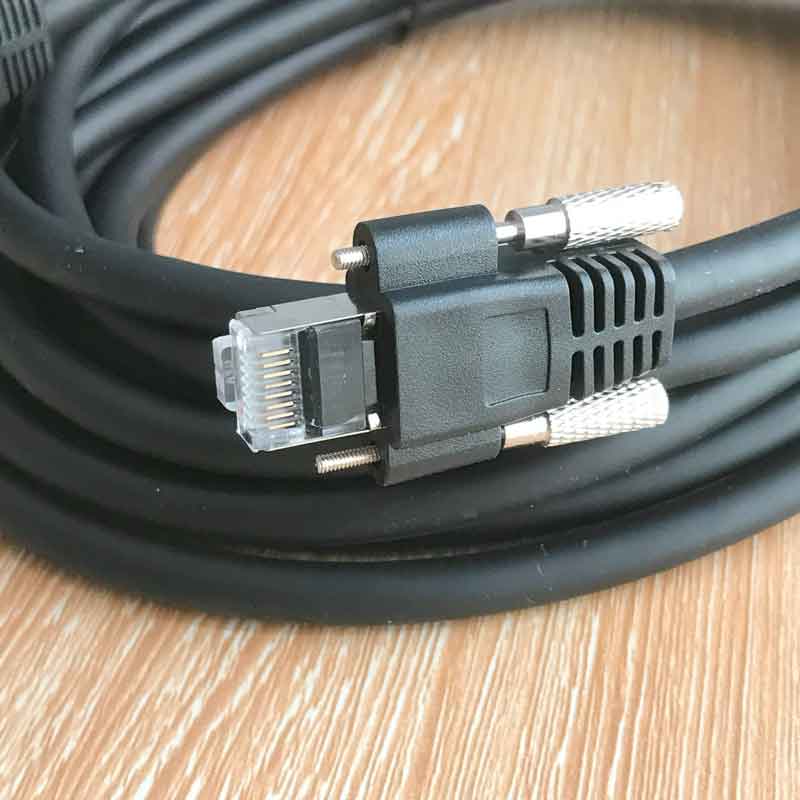 Cáp Điều Khiển TRG515-P6D-5M Kết Nối Camera Công Nghiệp Cable Screw Locking Horizontal RJ45 DrC Cable Dài 5M For Industrial Digital GigE Basler Camera, FLIR Camera, AVIIVA