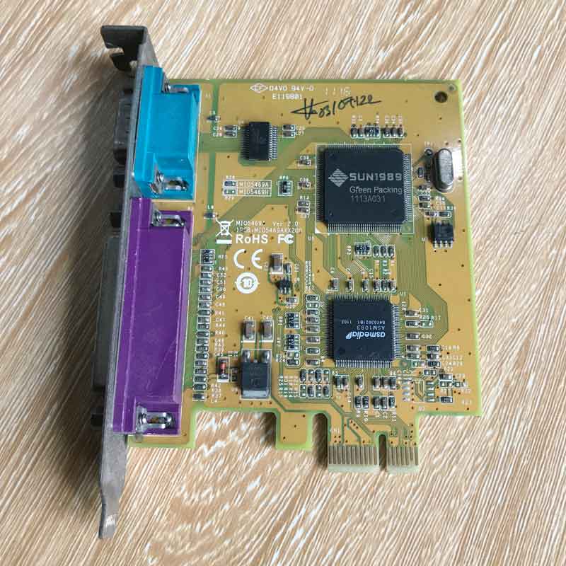 Sunix MIO5469A PCIe RS-232 and IEEE1284 parallel port card