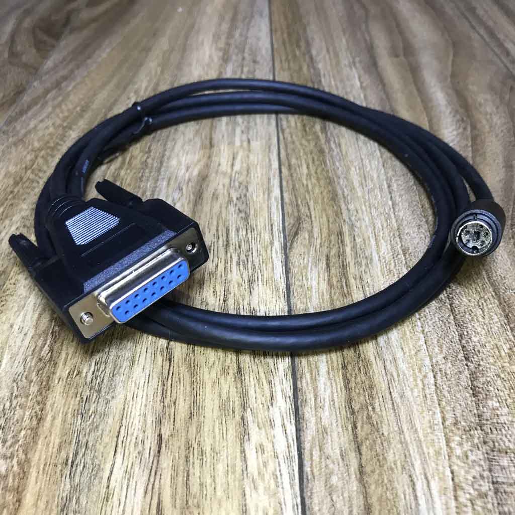 Cáp lập trình CPL0523 kết nối điều khiển PLC Samsung N7 Control Unit N7-c32ct CPU Connect With Handy-Loader CPL5119 Control remote Cable Rs232 Midi din 5Pin Male to DB15 Pin Female